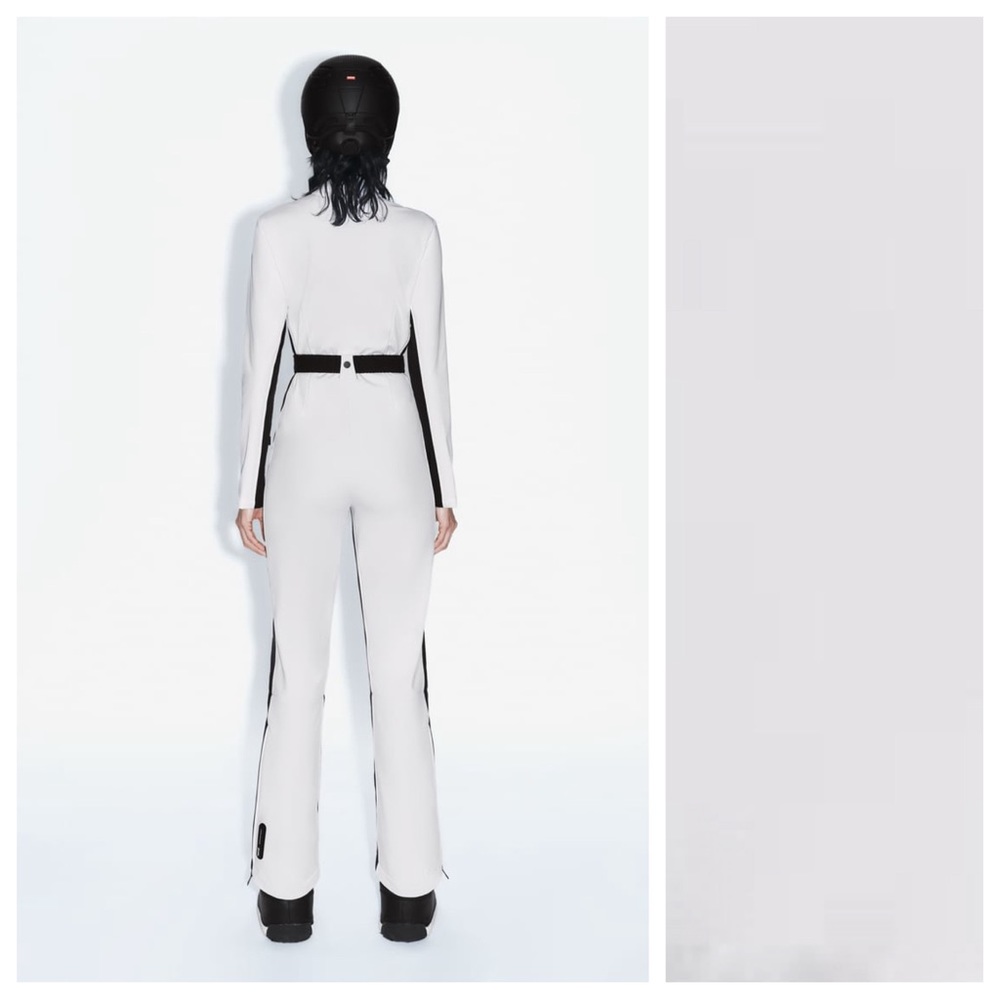 NWT. Zara White Windproof and Waterproof Recco® Technology Jumpsuit. Size S, M. - Picture 3 of 16